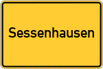 Place name sign Sessenhausen, Westerwald