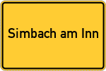 Place name sign Simbach am Inn
