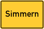 Place name sign Simmern, Westerwald