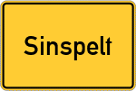 Place name sign Sinspelt