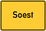 Place name sign Soest, Westfalen