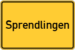 Place name sign Sprendlingen, Rheinhessen