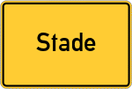 Place name sign Stade, Niederelbe
