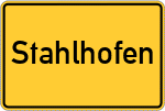 Place name sign Stahlhofen, Westerwald