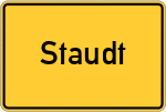 Place name sign Staudt
