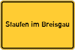 Place name sign Staufen im Breisgau