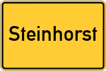 Place name sign Steinhorst, Kreis Herzogtum Lauenburg