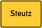 Place name sign Steutz