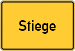 Place name sign Stiege