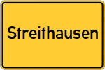 Place name sign Streithausen