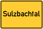 Place name sign Sulzbachtal