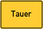 Place name sign Tauer