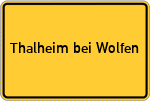 Place name sign Thalheim bei Wolfen