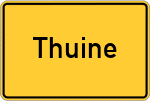 Place name sign Thuine, Emsl