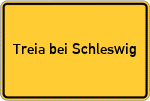 Place name sign Treia bei Schleswig