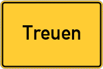 Place name sign Treuen, Vogtland