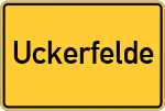 Place name sign Uckerfelde