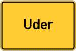 Place name sign Uder