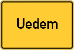 Place name sign Uedem