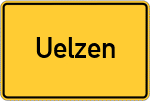 Place name sign Uelzen, Lüneburger Heide