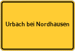 Place name sign Urbach bei Nordhausen