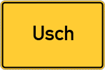 Place name sign Usch