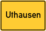 Place name sign Uthausen