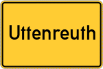 Place name sign Uttenreuth