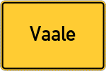 Place name sign Vaale, Holstein