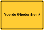 Place name sign Voerde (Niederrhein)