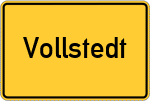 Place name sign Vollstedt