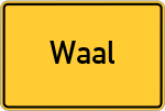 Place name sign Waal, Schwaben