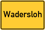 Place name sign Wadersloh
