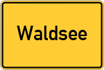 Place name sign Waldsee, Pfalz