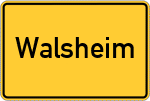 Place name sign Walsheim, Pfalz