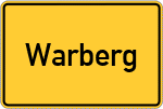 Place name sign Warberg, Kreis Helmstedt