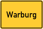 Place name sign Warburg, Westfalen