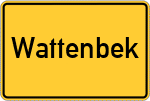 Place name sign Wattenbek