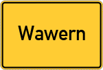 Place name sign Wawern, Saar