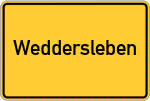 Place name sign Weddersleben
