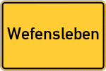 Place name sign Wefensleben