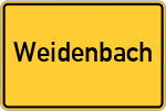 Place name sign Weidenbach, Mittelfranken