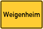 Place name sign Weigenheim