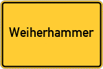 Place name sign Weiherhammer