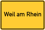 Place name sign Weil am Rhein