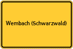 Place name sign Wembach (Schwarzwald)