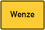 Place name sign Wenze