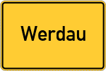 Place name sign Werdau, Sachsen
