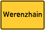 Place name sign Werenzhain