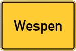 Place name sign Wespen